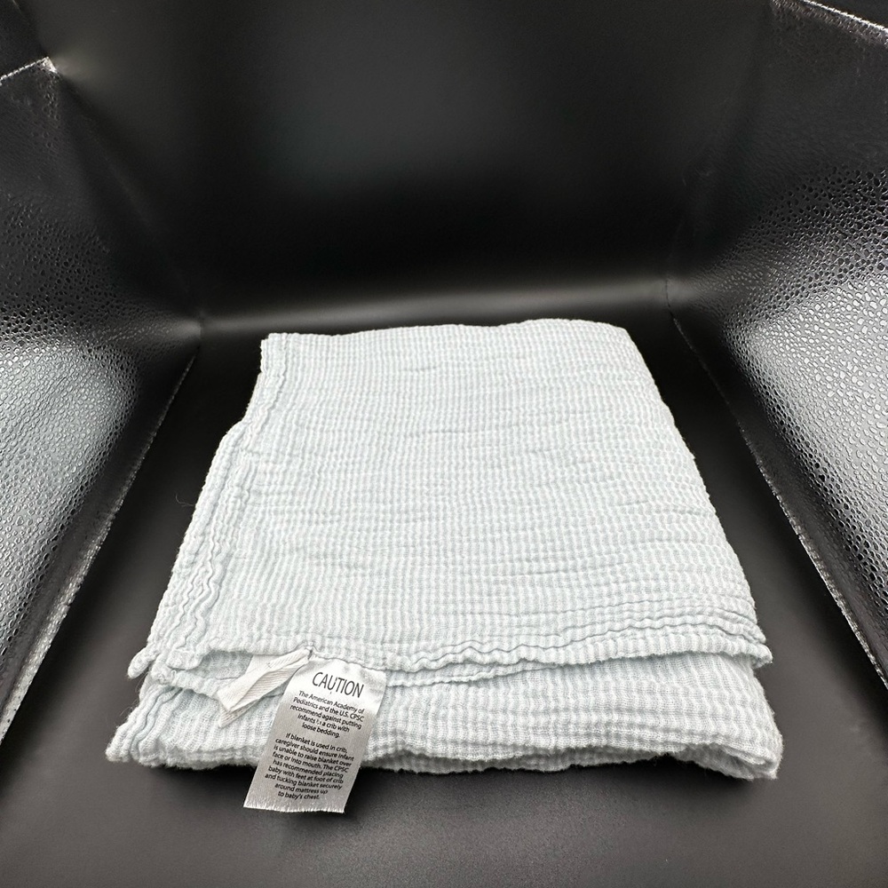 Starting Out Blue Gray Grey Muslin Cotton Swaddling Security Blanket Lovey Rare